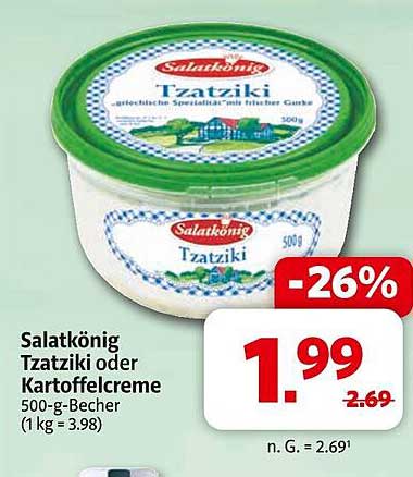 Salatkönig Tzatziki oder Kartoffelcreme 500-g-Becher