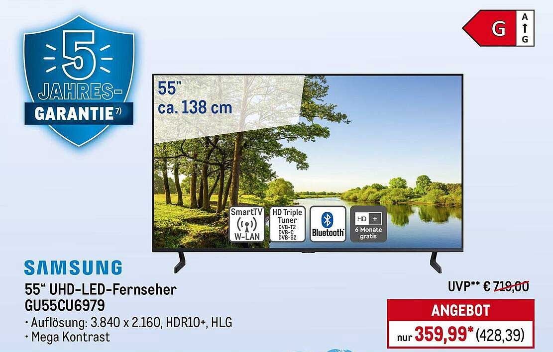 Samsung 55" UHD-LED-Fernseher GU55CU6979