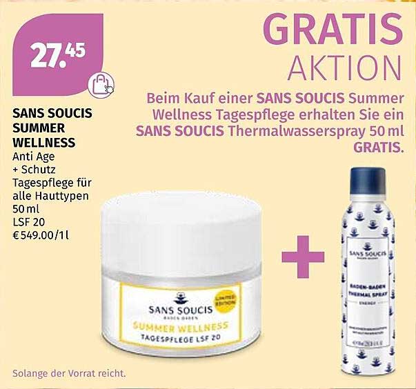 SANS SOUCIS Summer Wellness Tagespflege mit GRATIS Thermalwasserspray