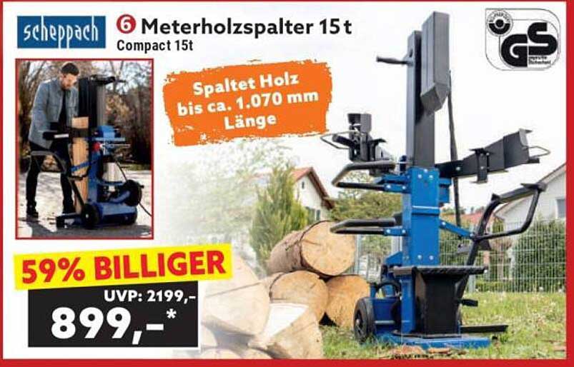 Scheppach 6 Meterholzspalter 15 t