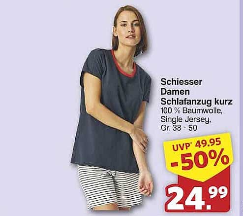 Schiesser Damen Schlafanzug kurz - 50% Preisermäßigung!