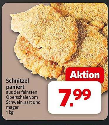 Schnitzel paniert aus der feinsten Oberschale vom Schwein, zart und mager - 1 kg