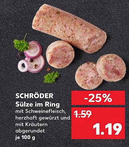 SCHRÖDER Sülze im Ring mit Schweinefleisch, herzhaft gewürzt und mit Kräutern abgerundet je 100 g