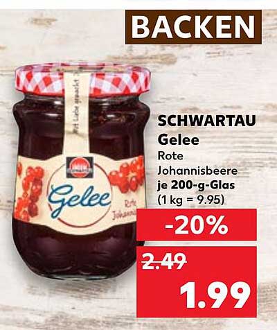 SCHWARTAU Gelee Rote Johannisbeere je 200-g-Glas