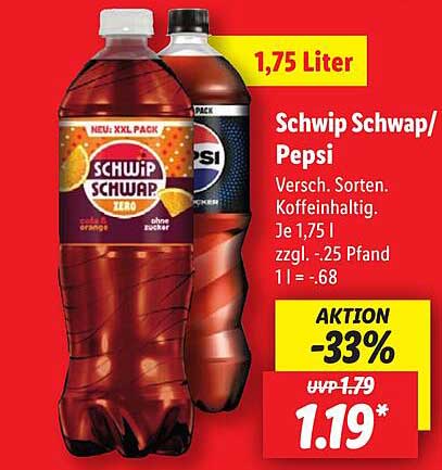 Schwip Schwap/Pepsi 1,75 Liter - Aktion 33%!