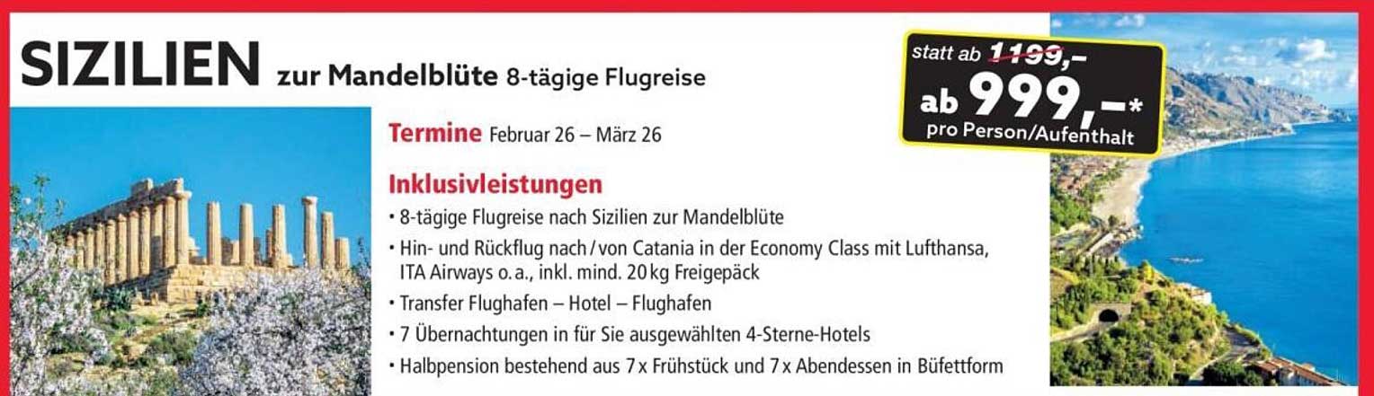 SIZILIEN zur Mandelblüte 8-tägige Flugreise