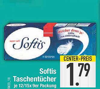 Softis Taschentücher je 12/15x 9er Packung