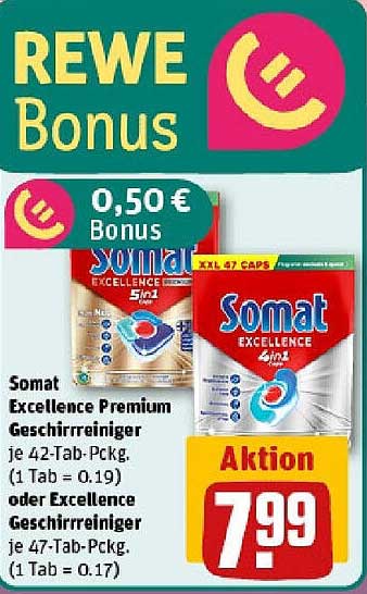 Somat Excellence Premium Geschirrreiniger je 42-Tab.-Pckg.