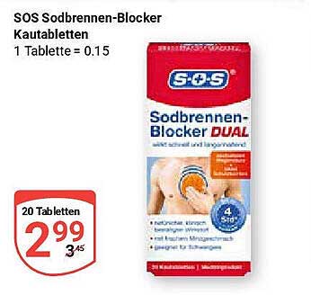 SOS Sodbrennen-Blocker Kautabletten