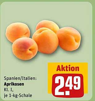 Spanien/Italien: Aprikosen Kl. I, je 1-kg-Schale