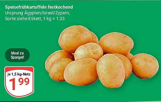 Speisefrühkartoffeln festkochend