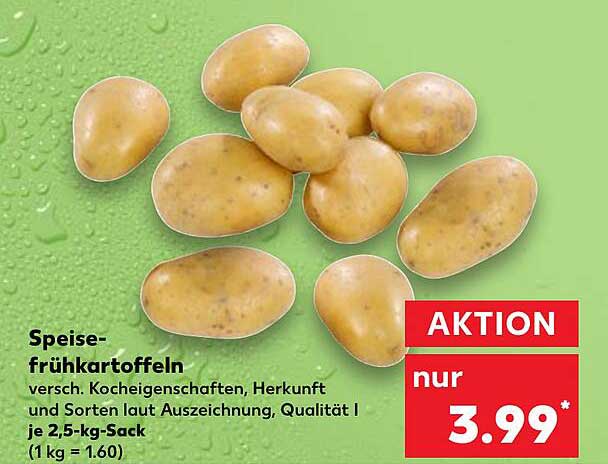 Speisekartoffeln versch. Kocheigenschaften, Herkunft und Sorten laut Auszeichnung, Qualität I je 2,5-kg-Sack