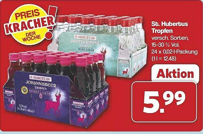 St. Hubertus Tropfen - verschiedene Sorten, 15-30 % Vol.