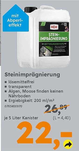 STEINIMPRÄGNIERUNG 5 Liter Kanister