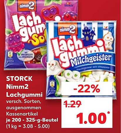STORCK Nimm2 Lachgummi, verschiedene Sorten