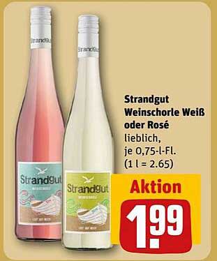 Strandgut Weinschorle Weiß oder Rosé, 0,75 L