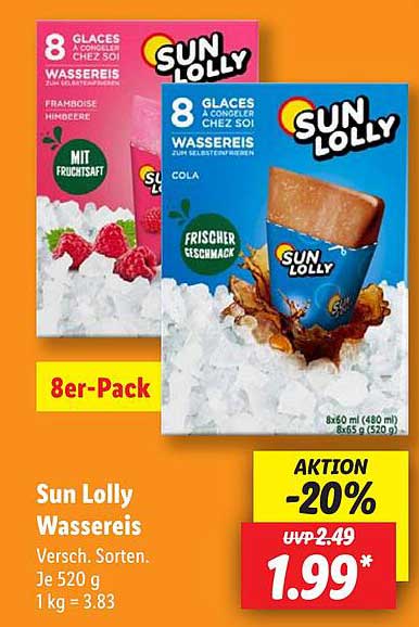 Sun Lolly Wassereis 8er-Pack