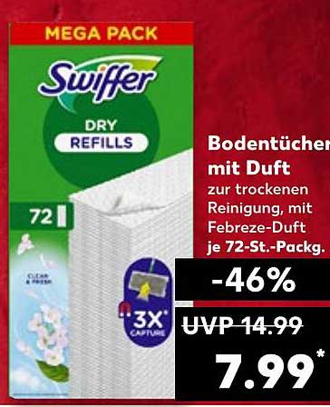 Swiffer Bodentücher mit Duft – 72-Stück Mega Pack