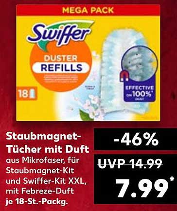 Swiffer Staubmagnet-Tücher mit Duft (Mega Pack, 18 Stück)