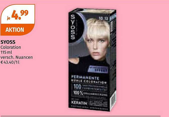 SYOSS Coloration 115 ml - permanente Haarfarbe in verschiedenen Nuancen