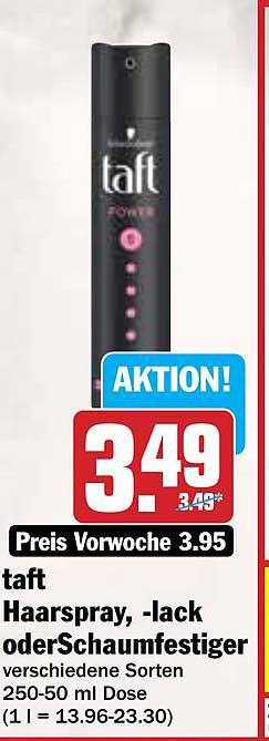taft Haarspray, -lack oder Schaumfestiger 250-50 ml Dose