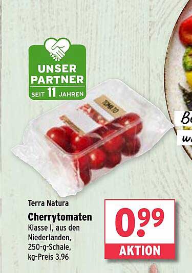 Terra Natura Cherrytomaten Klasse I, 250-g-Schale