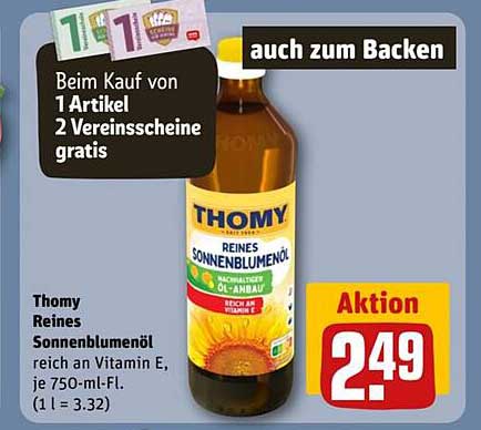 Thomy Reines Sonnenblumenöl 750 ml - Aktion zum besten Preis!