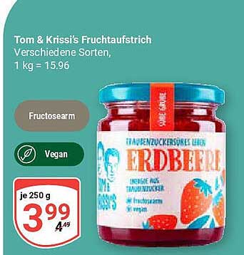 Tom & Krissi's Fruchtaufstrich - Erdbeere, 250 g