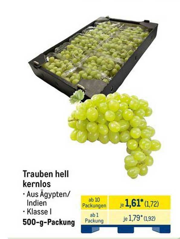 Trauben hell kernlos - Aus Ägypten/Indien