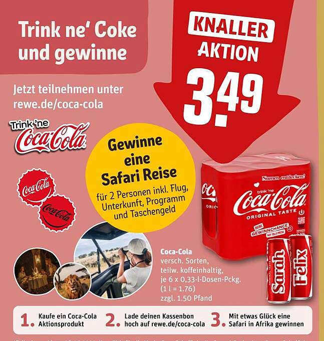 Trink ne' Coke und gewinne eine Safari Reise!