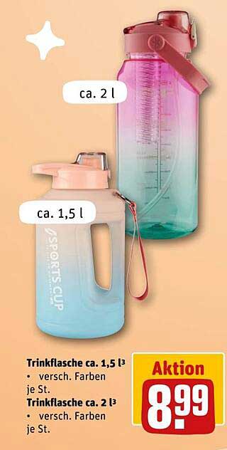 Trinkflasche ca. 1,5 l / Trinkflasche ca. 2 l - verschiedene Farben je Stück