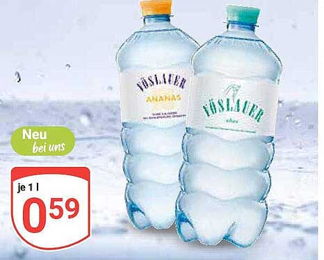 TÜSLAUER Mineralwasser Ananas und Naturell – je 1L nur 0,59€