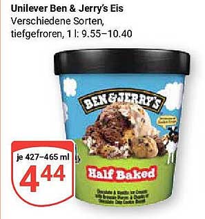 Unilever Ben & Jerry’s Eis - Half Baked, verschiedene Sorten