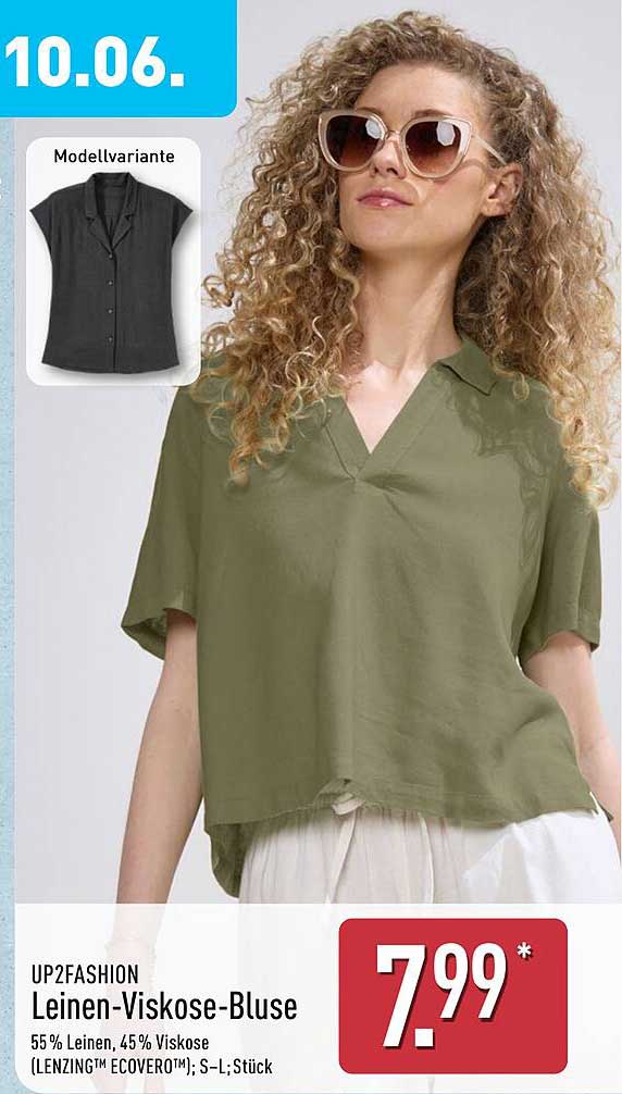 UP2FASHION Leinen-Viskose-Bluse