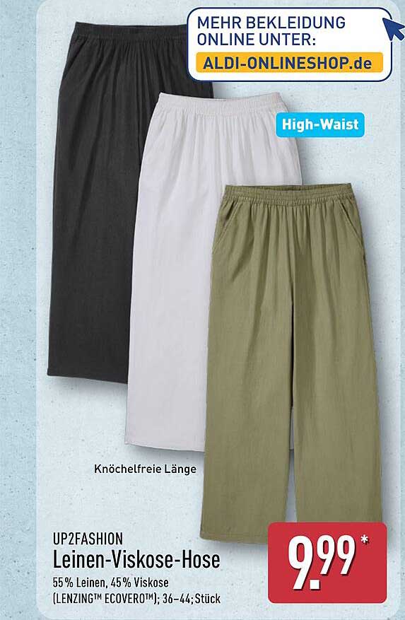 UP2FASHION Leinen-Viskose-Hose
