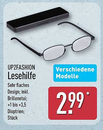 UP2FASHION Lesehilfe – Sehr flaches Design inkl. Brillenetui