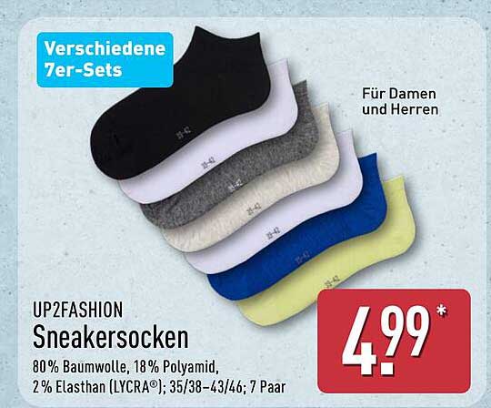 UP2FASHION Sneakersocken - 7er-Set