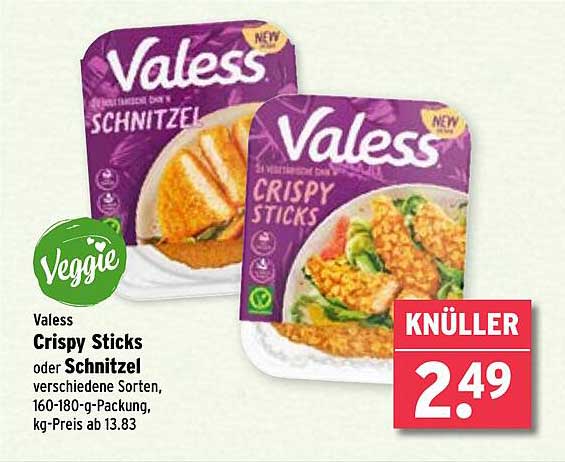 Valess Crispy Sticks oder Schnitzel