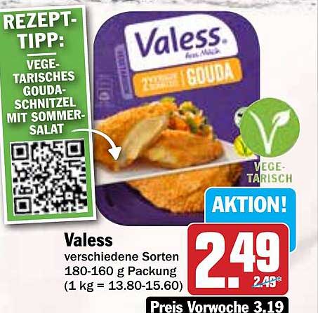 Valess verschiedene Sorten 180-160 g Packung