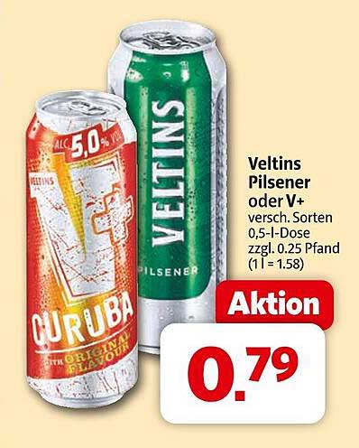 Veltins Pilsener oder V+ verschiedene Sorten 0,5-l-Dose
