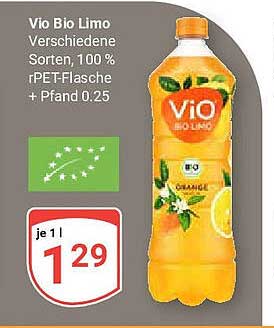 Vió Bio Limo - Verschiedene Sorten, 100 % rPET-Flasche