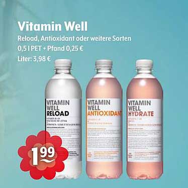 Vitamin Well Reload, Antioxidant oder weitere Sorten - Nur 1,99 €