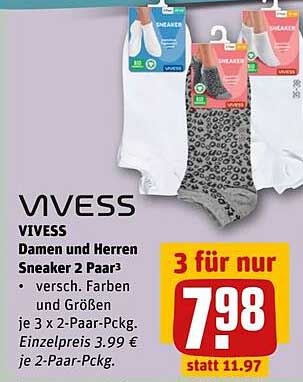 VIVESS Damen und Herren Sneaker 2 Paar