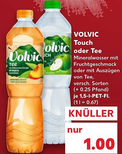 VOLVIC Touch oder Tee – Mineralwasser mit Fruchtgeschmack