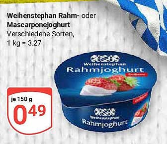 Weihenstephan Rahm- oder Mascarponejoghurt 150 g
