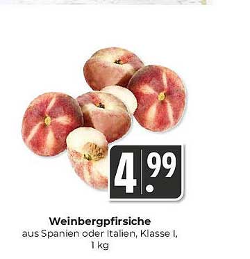 Weinbergpfirsiche aus Spanien oder Italien, Klasse I, 1 kg