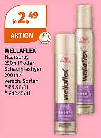 WELLAFLEX Haarspray 250 ml oder Schaumfestiger 200 ml - jetzt nur 2,49 €