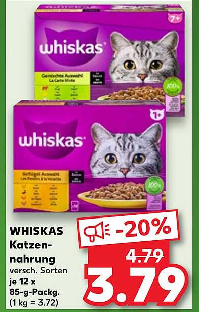 WHISKAS Katzennahrung - Gemischte Auswahl und Gelegte Auswahl