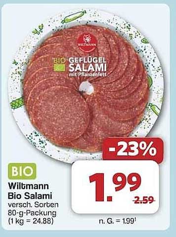 Wiltmann Bio Geflügel Salami 80 g