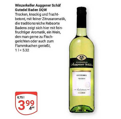 Winzerkeller Auggener Schäf Gutedel Baden DQW
